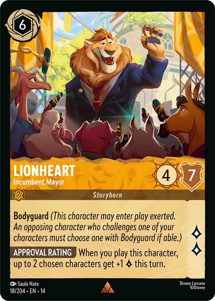 Lionheart - Incumbent Mayor - Lorcana card