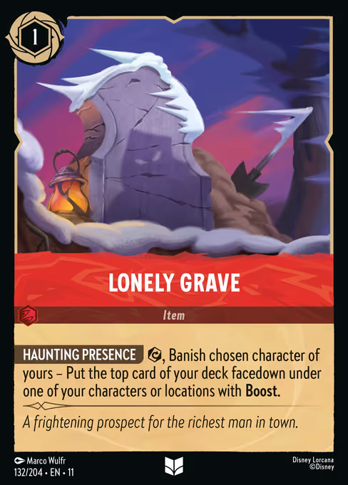 Lonely Grave - Winterspell Lorcana spoiler