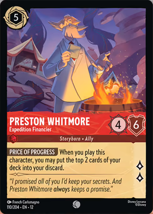 Preston Whitmore - Wilds Unknown Lorcana spoiler