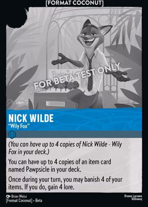 Nick Wilde - Format Coconut Lorcana spoiler