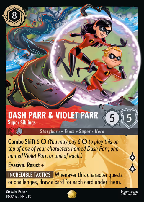 Dash Parr & Violet Parr - Attack of the Vine! Lorcana spoiler
