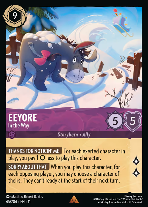 Eeyore - Winterspell Lorcana spoiler