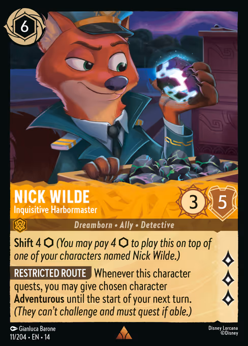 Nick Wilde - Hyperia City Lorcana spoiler