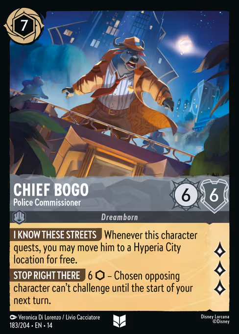 Chief Bogo - Hyperia City Lorcana spoiler