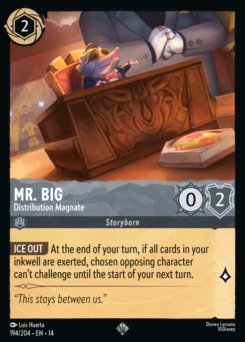 Mr. Big - Hyperia City Lorcana spoiler