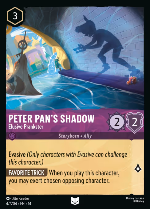 Peter Pan's Shadow - Hyperia City Lorcana spoiler