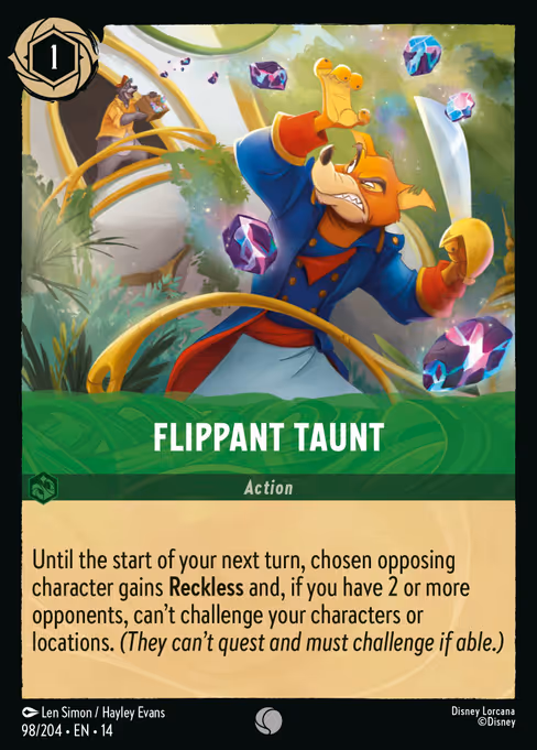 Flippant Taunt - Hyperia City Lorcana spoiler