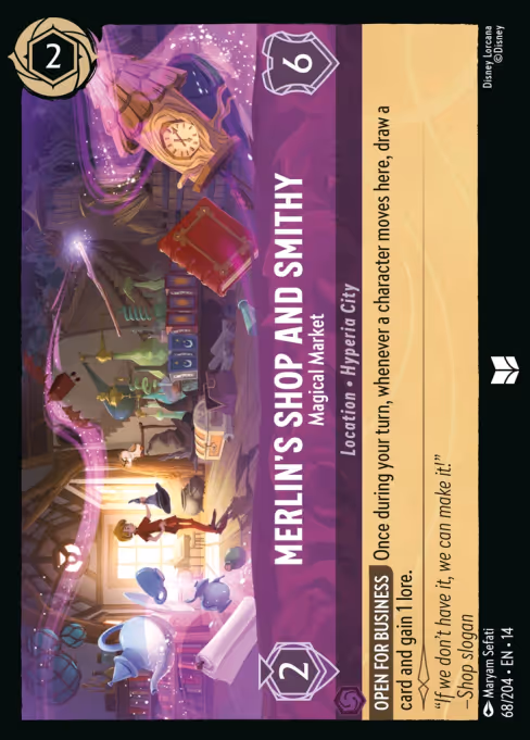 Merlin's Shop and Smithy - Hyperia City Lorcana spoiler
