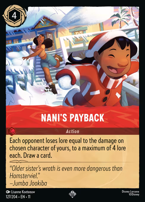 Nani's Payback - Winterspell Lorcana spoiler