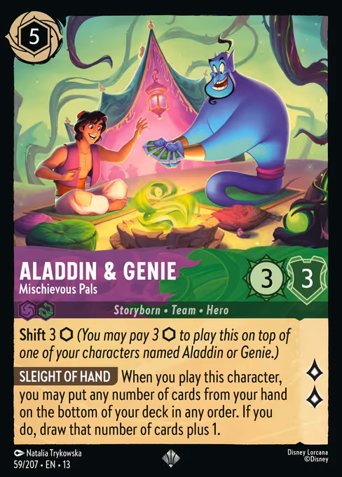 Aladdin & Genie - Attack of the Vine! Lorcana spoiler