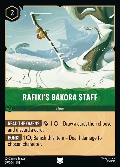 Rafiki's Bakora Staff - Winterspell Lorcana spoiler