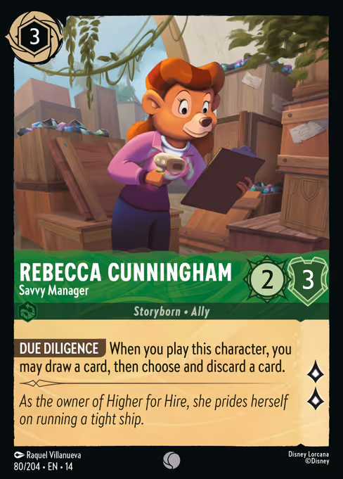 Rebecca Cunningham - Hyperia City Lorcana spoiler