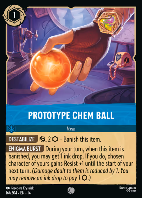 Prototype Chem Ball - Hyperia City Lorcana spoiler