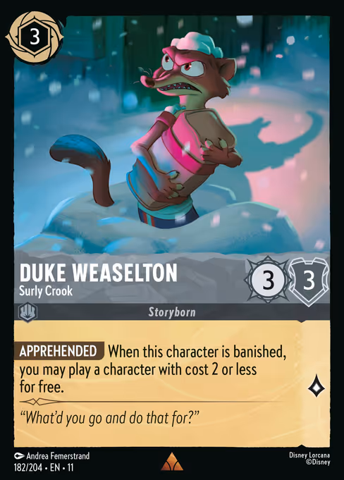 Duke Weaselton - Winterspell Lorcana spoiler