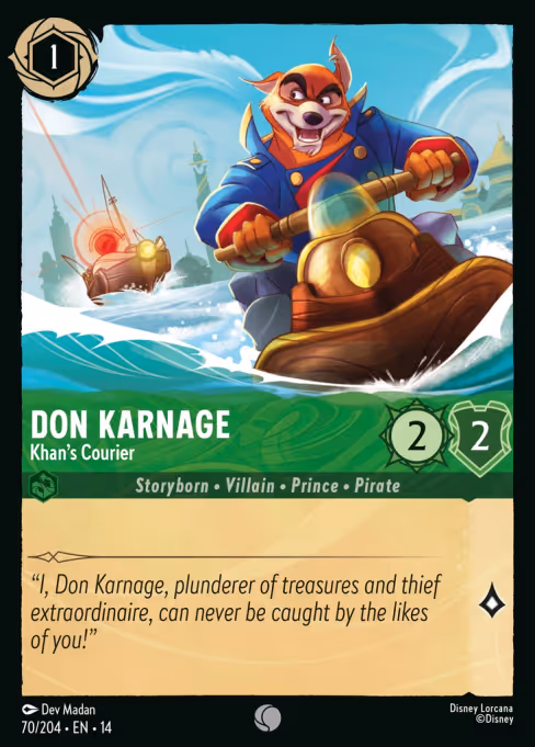 Don Karnage - Hyperia City Lorcana spoiler