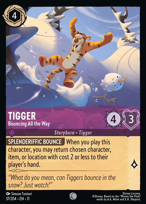 Tigger - Winterspell Lorcana spoiler
