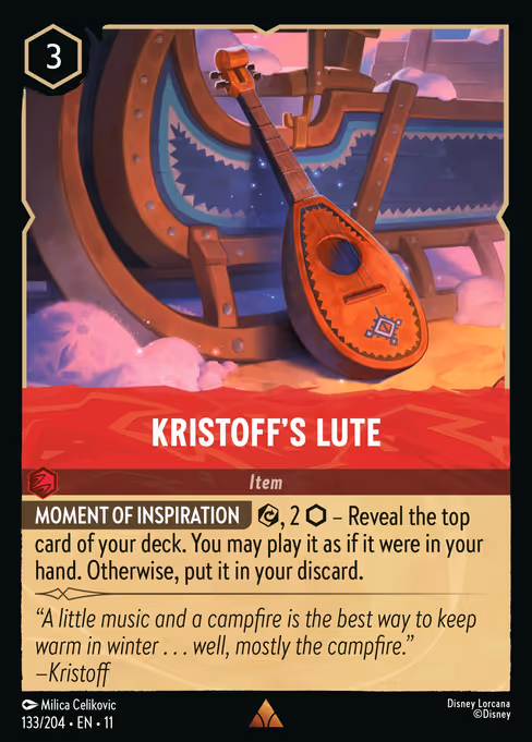 Kristoff's Lute - Winterspell Lorcana spoiler