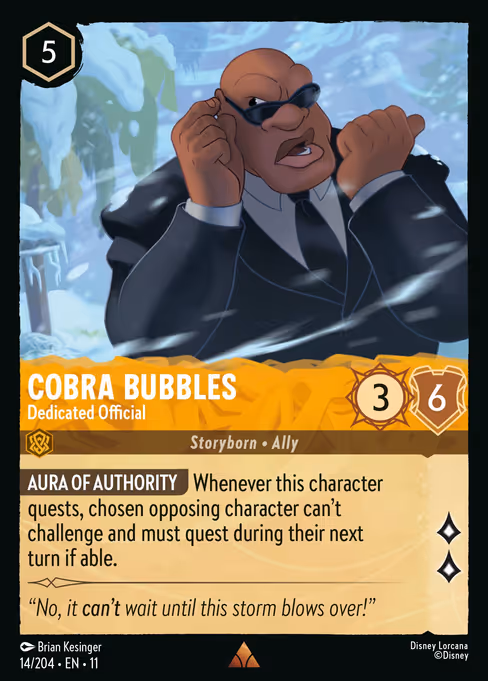 Cobra Bubbles - Winterspell Lorcana spoiler