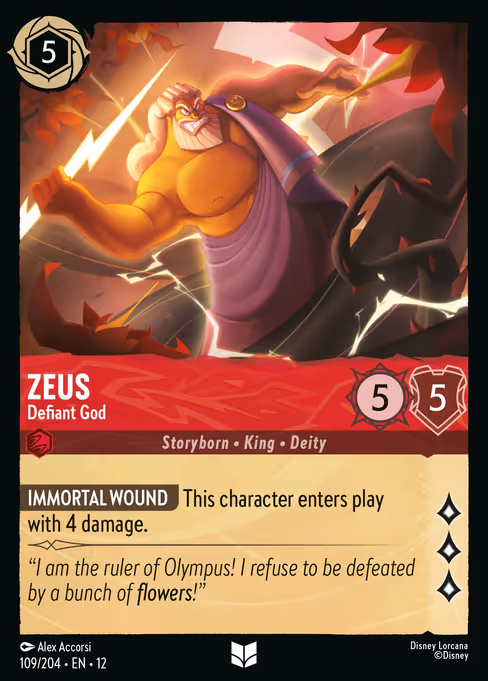 Zeus - Wilds Unknown Lorcana spoiler